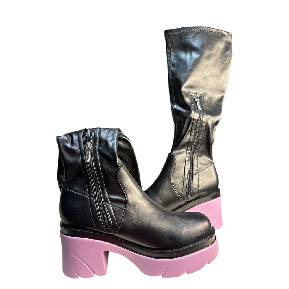 Cape Robin Knee High Black Purple Boots Women's Size 10 NWB On Trend Fashion